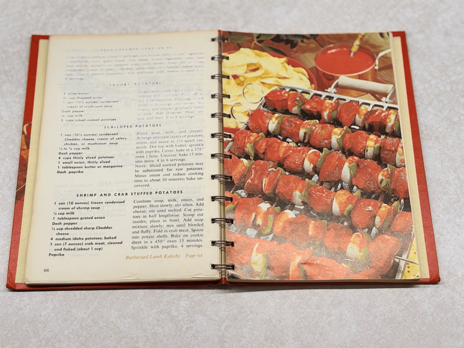Vintage Campbell Cookbook Cooking With Soup Recipes Ring Bound Spiral HC 1970 - Thumbnail 5