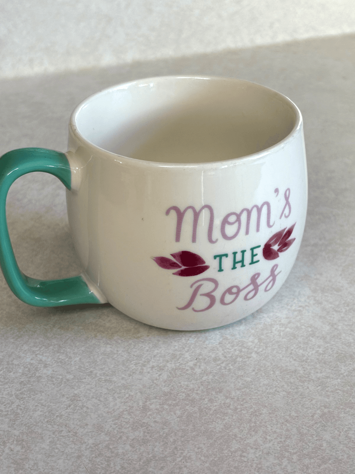Threshold Moms The Boss Porcelain Coffee Mug Teal Handle Target 14 oz NM Ceramic - Thumbnail 2