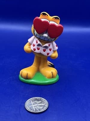 Sweet PAWS GARFIELD Vinyl Rubber PVC Figure VALENTINES DAY Heart Glasses Shirt V - Thumbnail 6