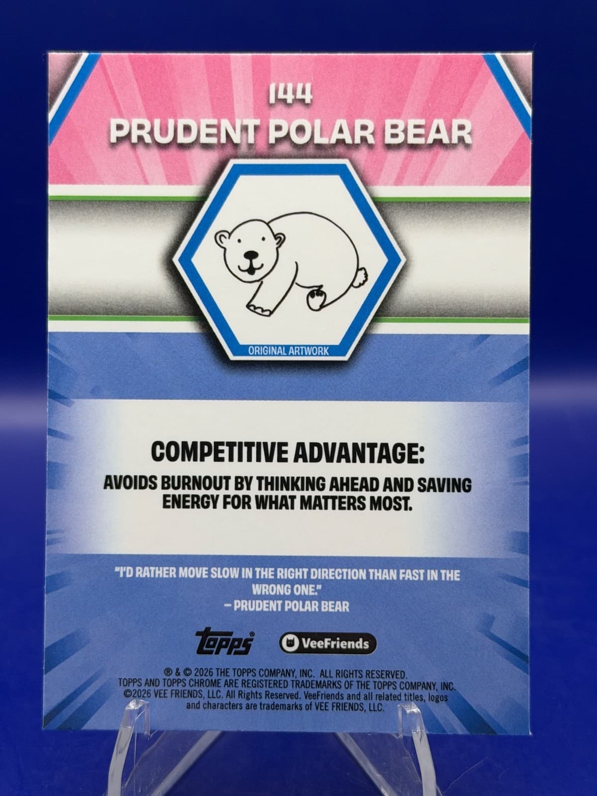 2026 Topps Chrome VeeFriends Prudent Polar Bear #144 Yellow Refractor - Thumbnail 6