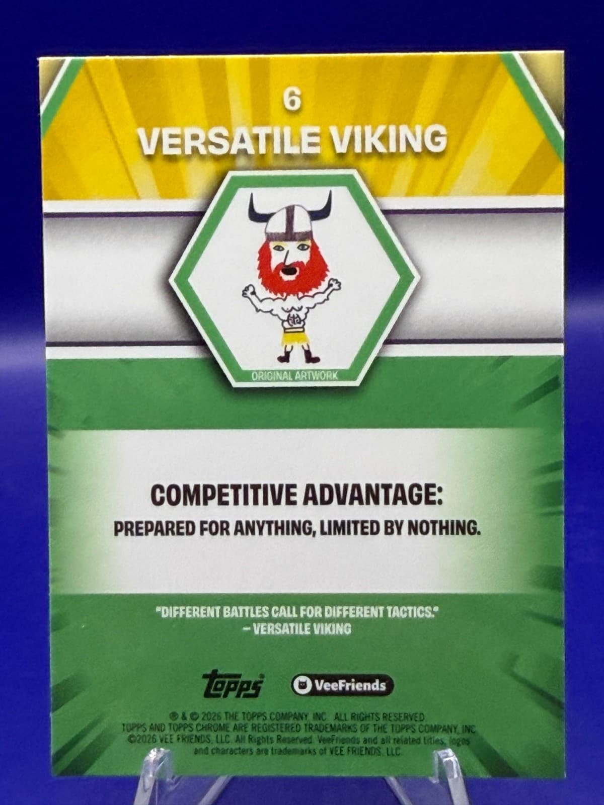 2026 Topps Veefriends VERSATILE VIKING Yellow Refractor VF First Chrome #6 - Thumbnail 2