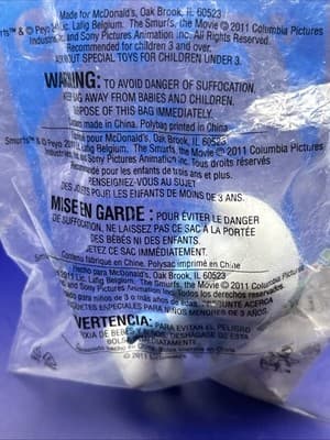 McDonalds' Happy Meal Toys The Smurfs Panicky from 2011 NIP# 16-cake Topper - Thumbnail 2