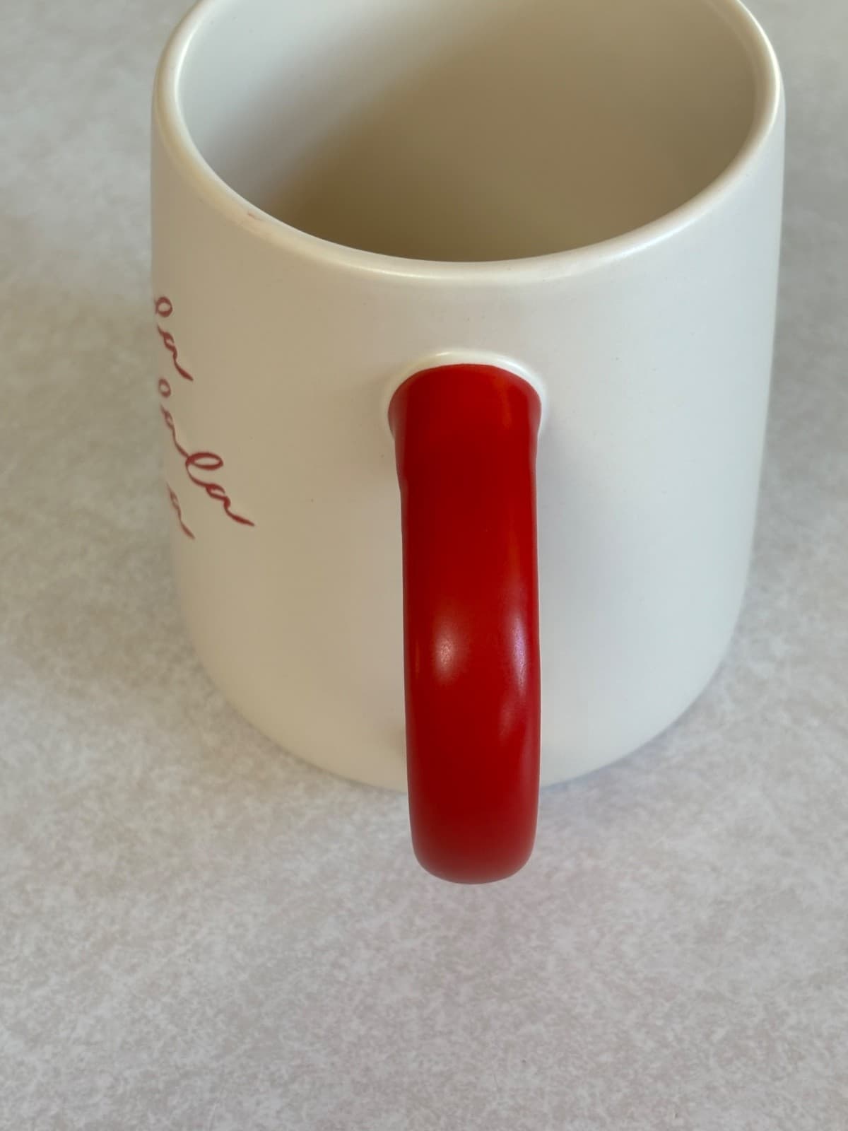 Fa La La La Christmas Coffee Mug Large 14 oz Holiday Cheer White Red Trim NM Cer - Thumbnail 4