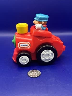 Vintage Tikes Choo Choo Zoo Train is a red plastic toy train Untested - Thumbnail 6