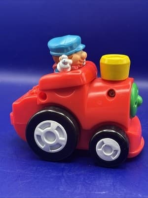 Vintage Tikes Choo Choo Zoo Train is a red plastic toy train Untested - Thumbnail 5