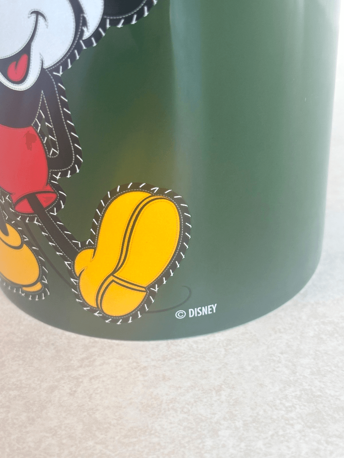 Disney Store Mickey Mouse Christmas Holiday Mug Green Red Santa Hat Thailand Cer - Thumbnail 3