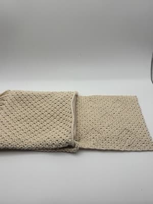 Woven Crochet Fringe Crossbody Purse Cream Cotton Boho Festival Bag NWOT - Thumbnail 11