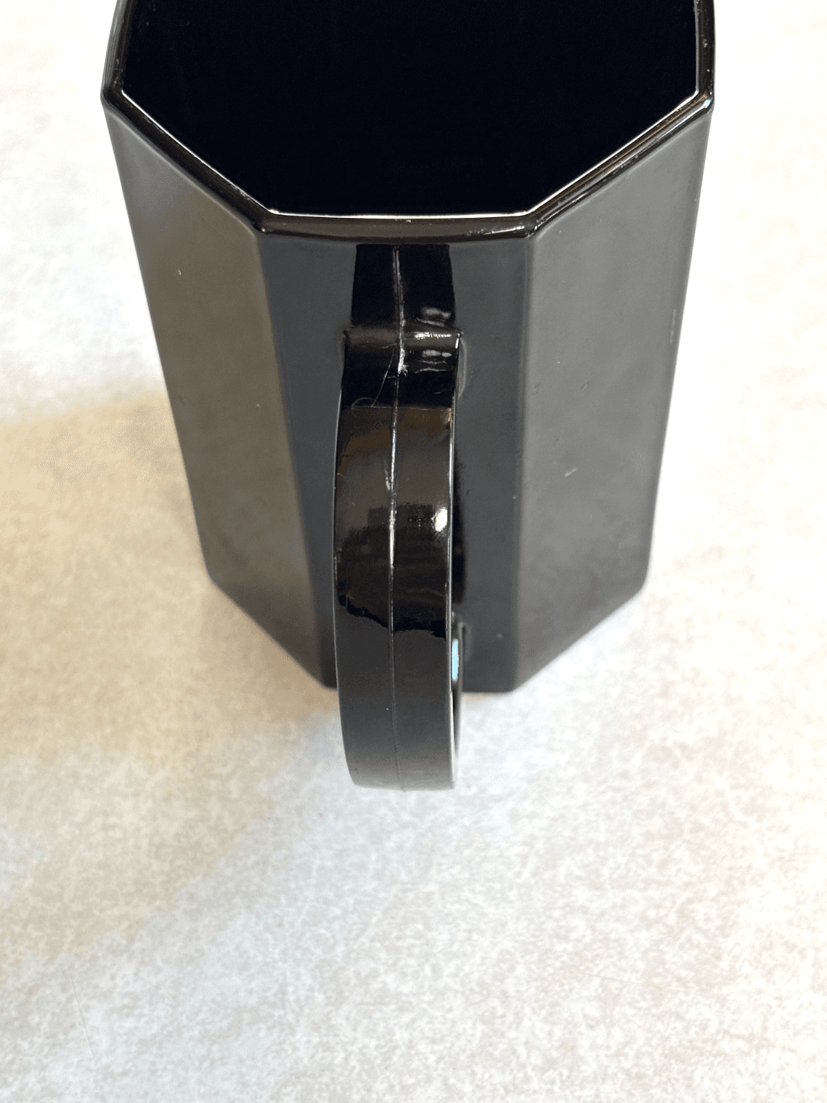 Arcoroc Octime France Black Glass Mug Cup Octagonal Octagon Vintage NM Ceramic - Thumbnail 4