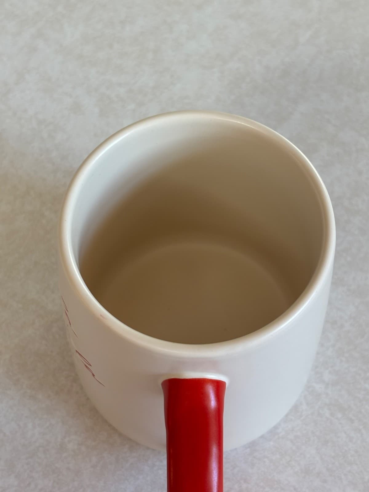 Fa La La La Christmas Coffee Mug Large 14 oz Holiday Cheer White Red Trim NM Cer - Thumbnail 3