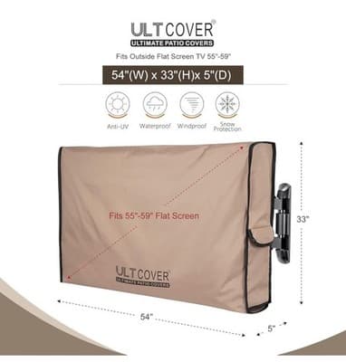 Durable Waterproof TV Cover for Outdoor Use, Fits 55-59 Inch Screens Securely - Thumbnail 3