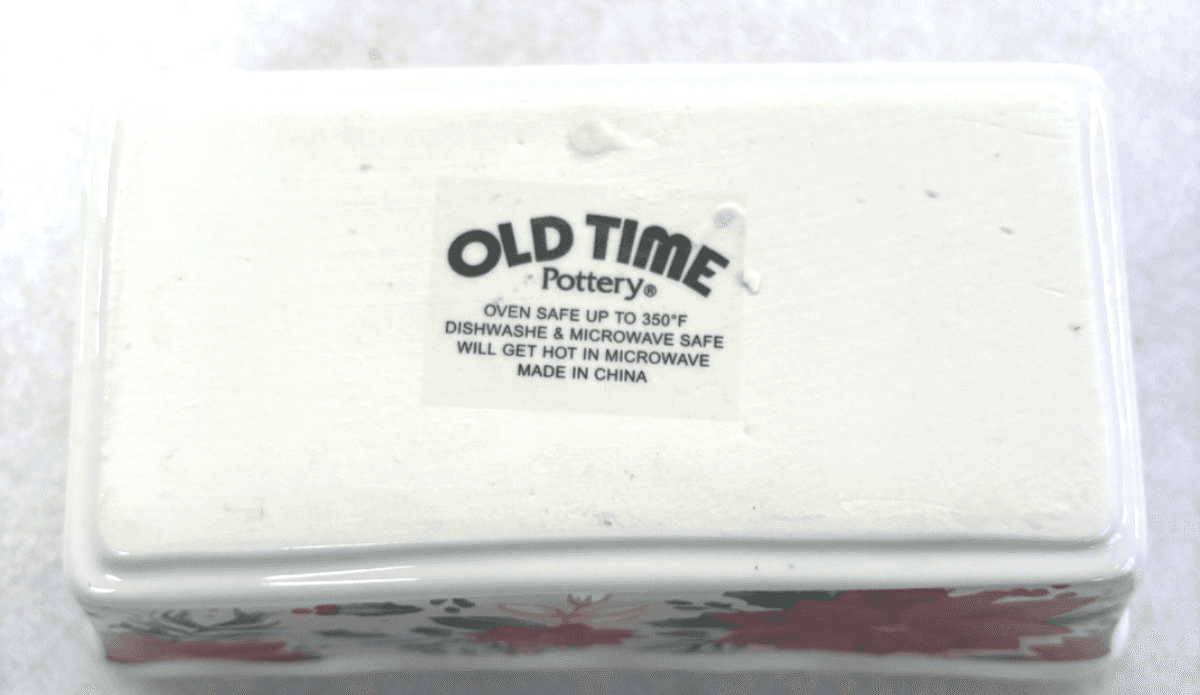 Old Time Pottery Poinsettia Mini Loaf Pan Ceramic Holiday Baking Dish 350F - Thumbnail 5
