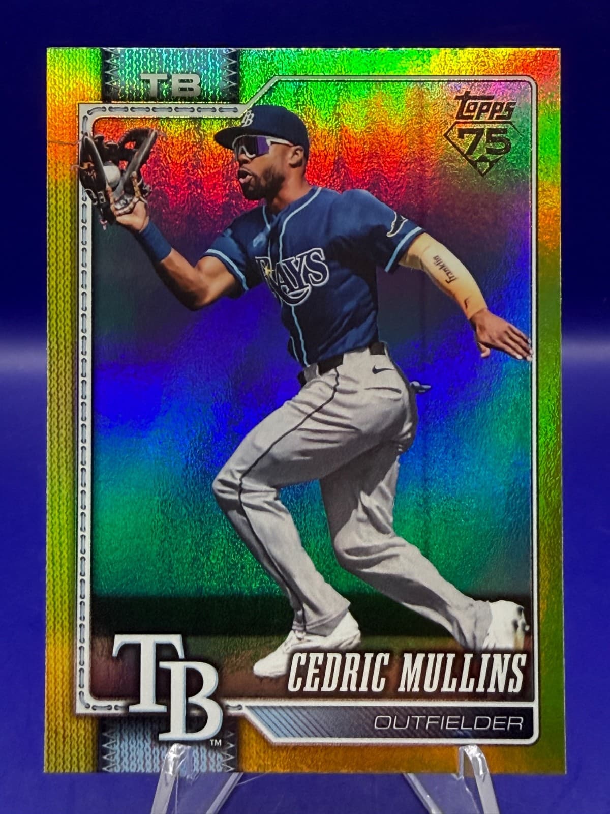 2026 Topps Series 2 Cedric Mullins #690 Yellow Rainbow Foil 001/399 Rays