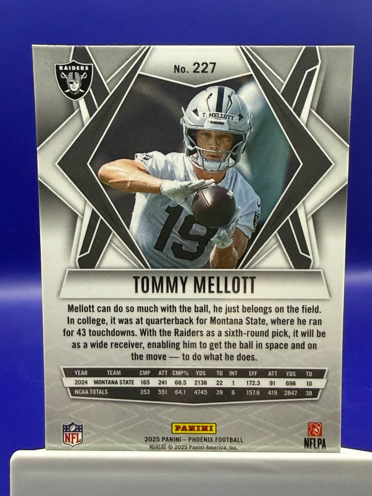2025 Panini Phoenix Tommy Mellott RC #227 Las Vegas Raiders Rookie - Thumbnail 2