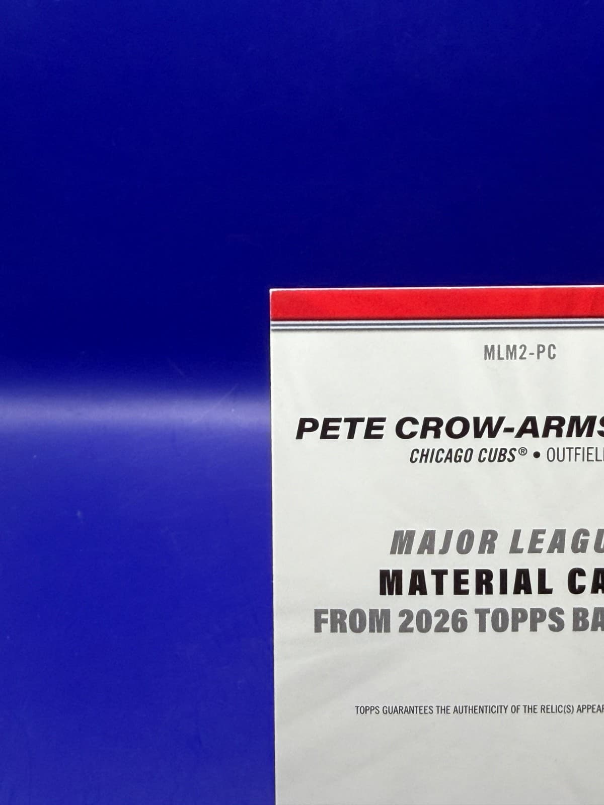 2026 Topps Series 2 Pete Crow-Armstrong MLM2-PC Blue Relic /150 Cubs - Thumbnail 3