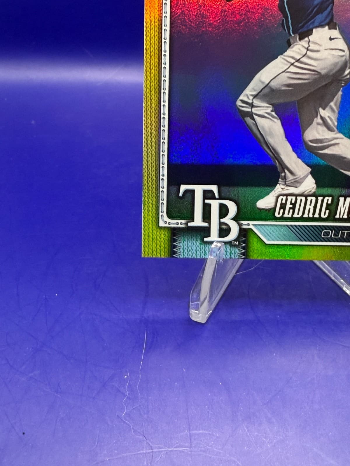 2026 Topps Series 2 Cedric Mullins #690 Yellow Rainbow Foil 001/399 Rays - Thumbnail 6