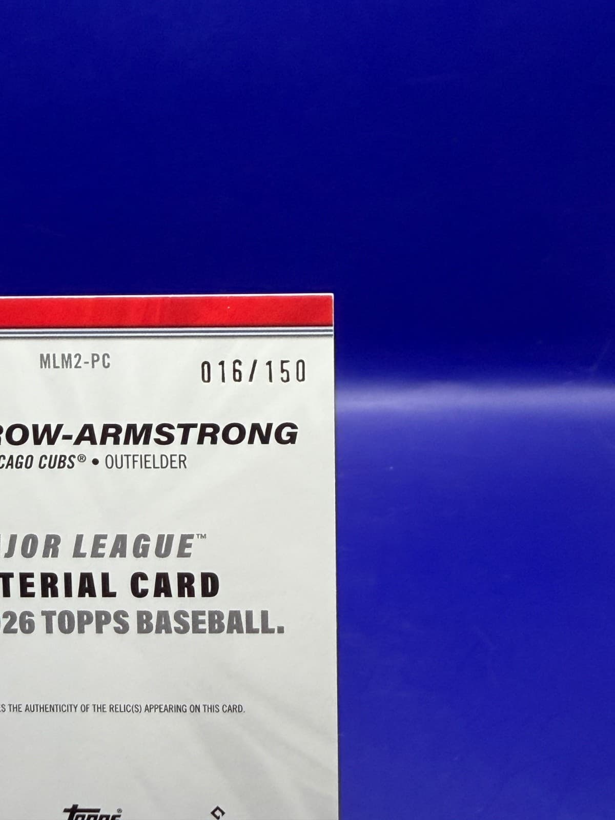 2026 Topps Series 2 Pete Crow-Armstrong MLM2-PC Blue Relic /150 Cubs - Thumbnail 4