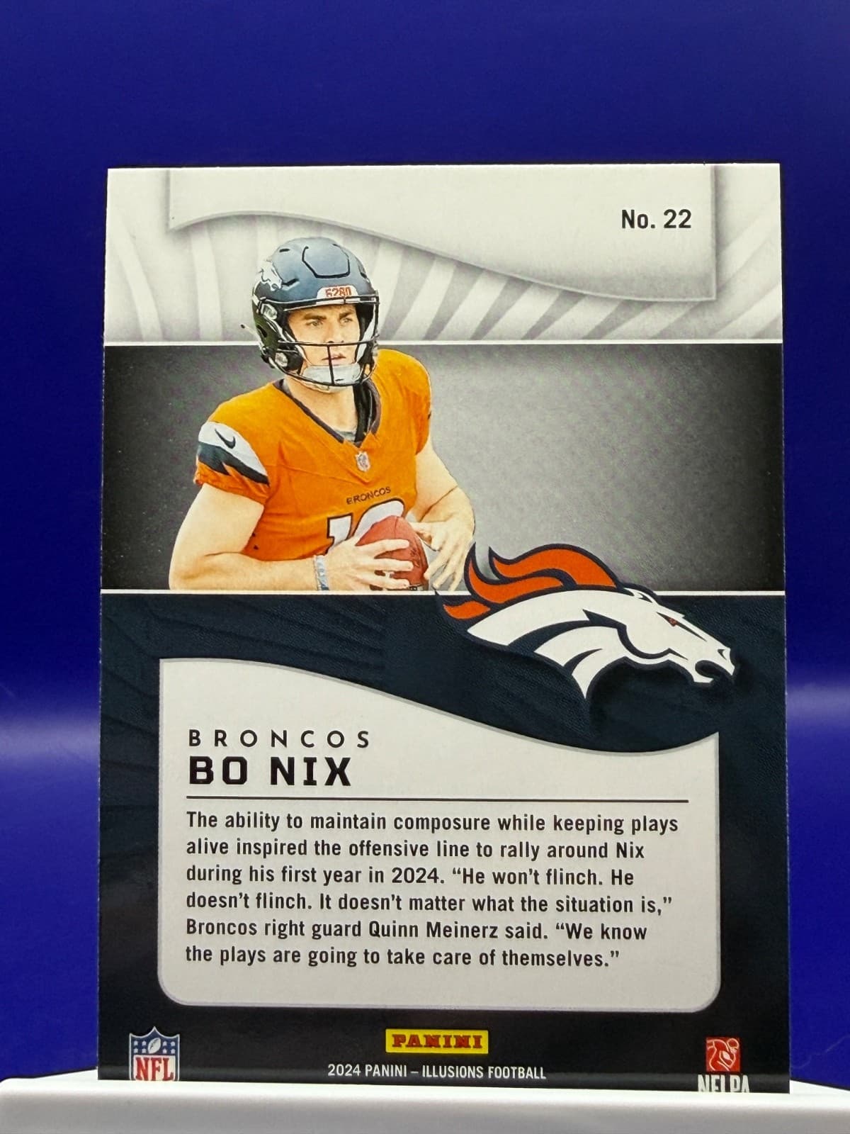2024 Panini Illusions - Bo Nix #22 RC Silver Holo Denver Broncos - Thumbnail 2