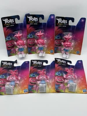 6 Trolls World Tour Poppy Action Figure Lot DreamWorks Hasbro 2020 Character New