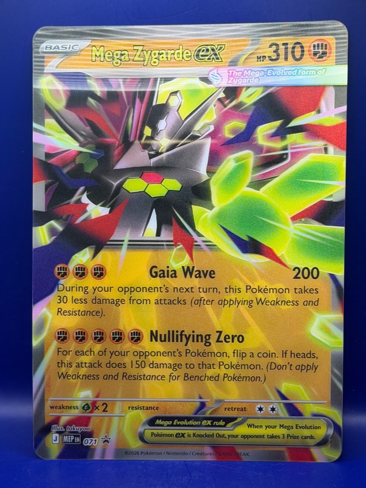 Pokemon TCG Mega Zygarde ex MEP 071 Jumbo Lenticular Oversized Promo Card