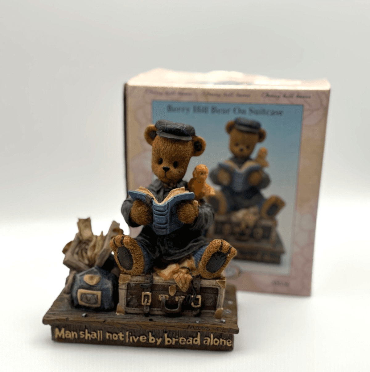 Young’s 1999 “Man Shall Not Live By Bread Alone” Teddy Bear Figurine w/ Box Plus