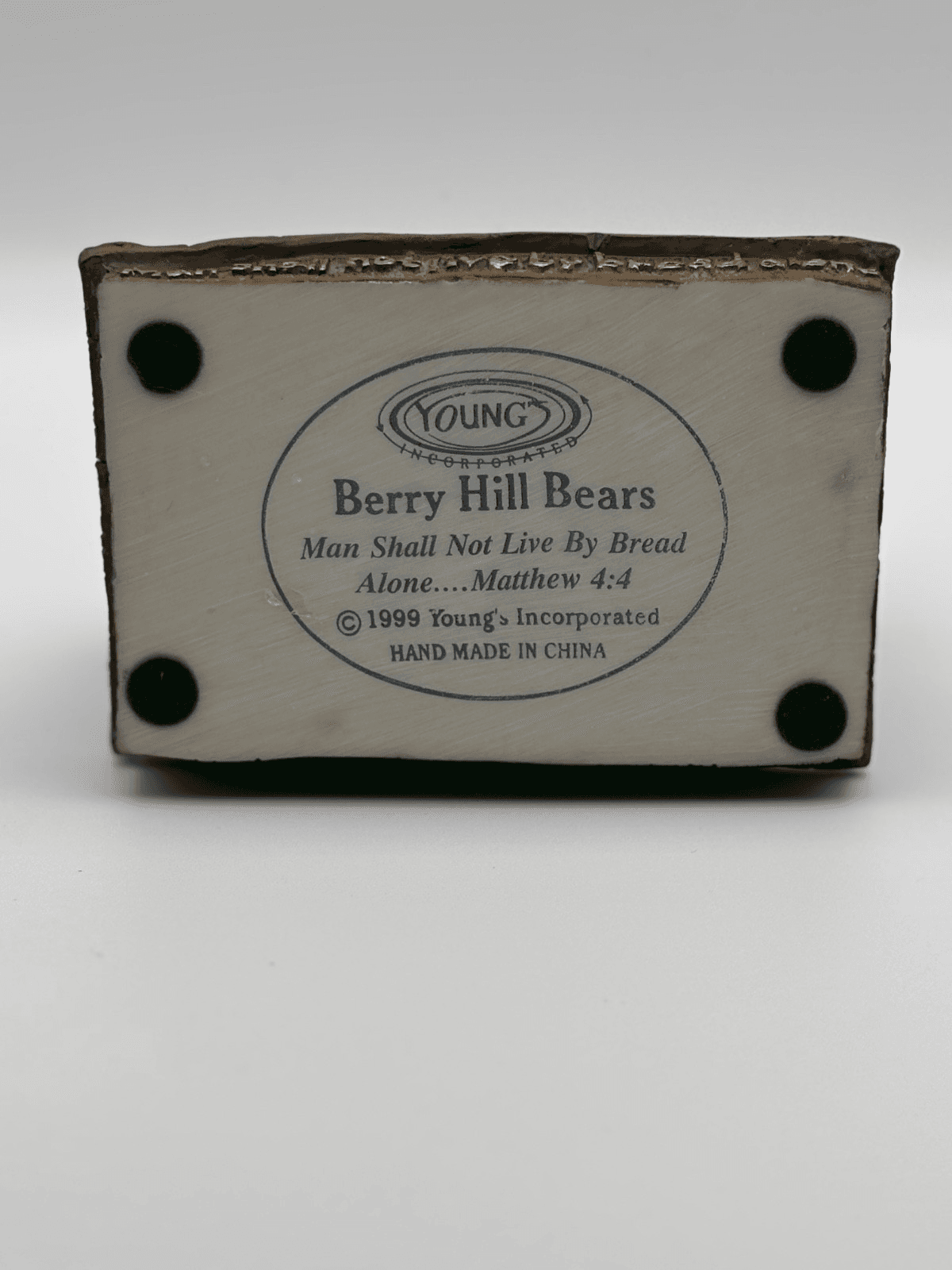 Young’s 1999 “Man Shall Not Live By Bread Alone” Teddy Bear Figurine w/ Box Plus - Thumbnail 7