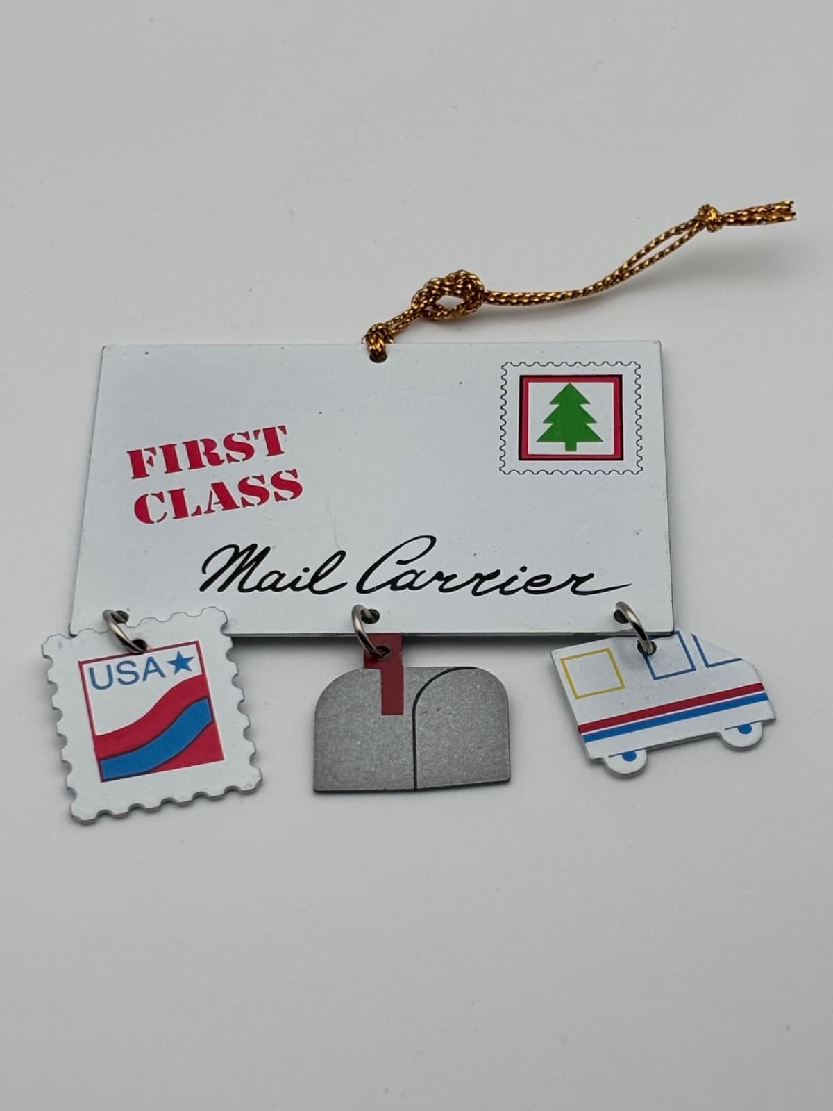 Vintage Avon First Class Mail Letter Postal Service Christmas Ornament lot of 2! - Thumbnail 5