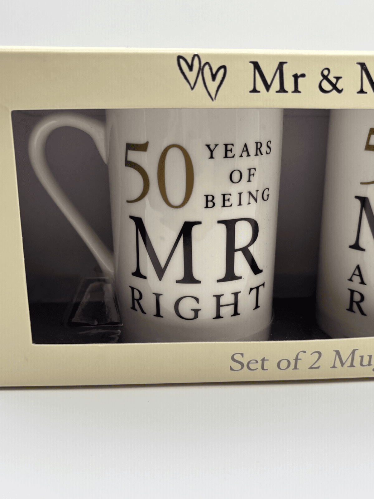 Mr Right & Mrs Always Right 25th Anniversary Coffee Mugs Set Amore By JulianaNEW - Thumbnail 2