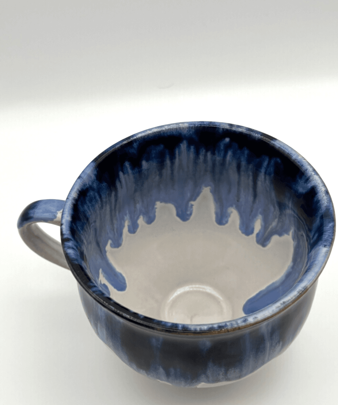 Pier 1 Studio Blue Drip Glaze Stoneware Mug Artisan Pottery Coffee Cup - Thumbnail 3