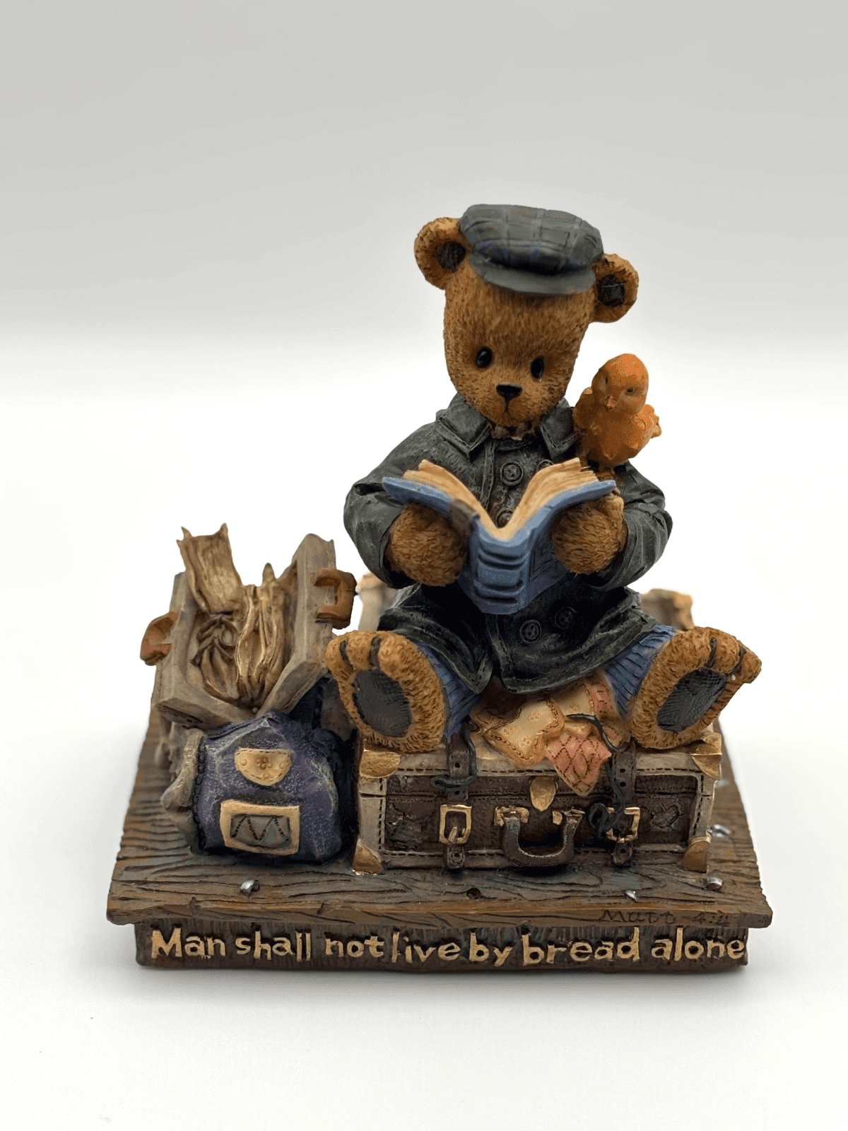 Young’s 1999 “Man Shall Not Live By Bread Alone” Teddy Bear Figurine w/ Box Plus - Thumbnail 2