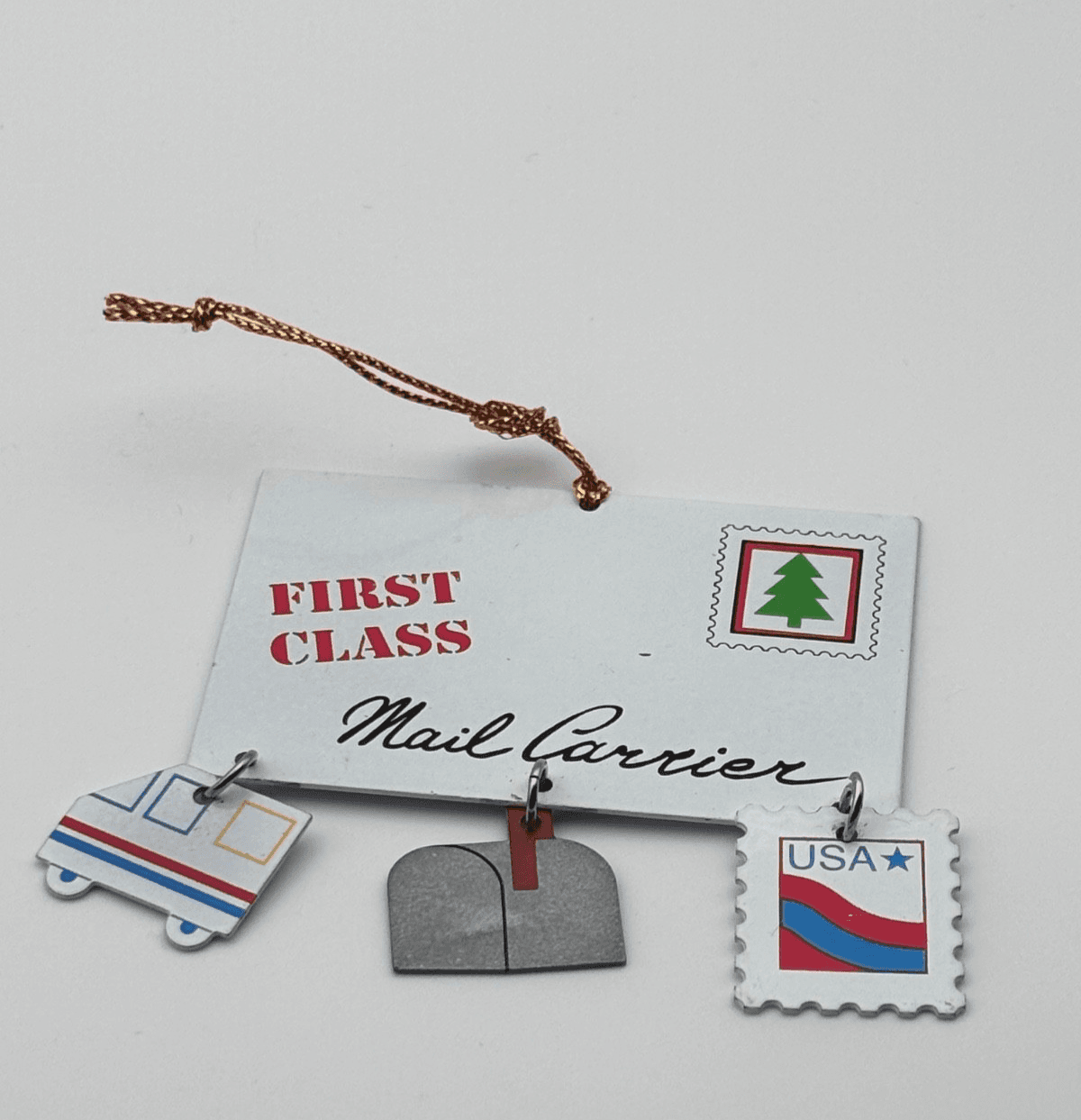 Vintage Avon First Class Mail Letter Postal Service Christmas Ornament lot of 2! - Thumbnail 3