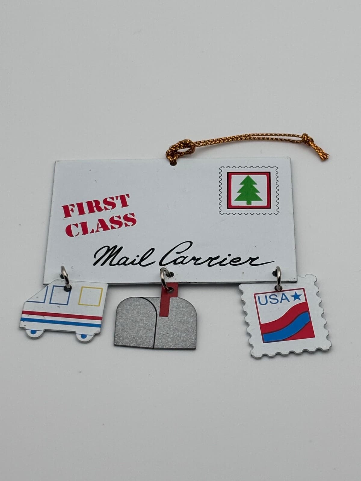 Vintage Avon First Class Mail Letter Postal Service Christmas Ornament lot of 2! - Thumbnail 4