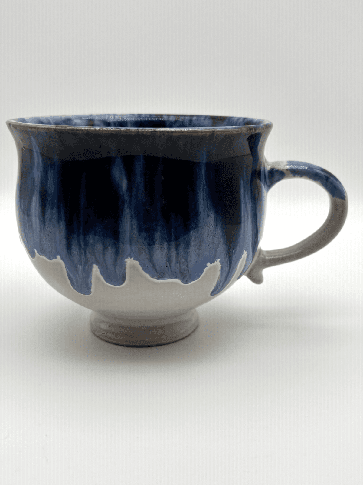 Pier 1 Studio Blue Drip Glaze Stoneware Mug Artisan Pottery Coffee Cup - Thumbnail 2