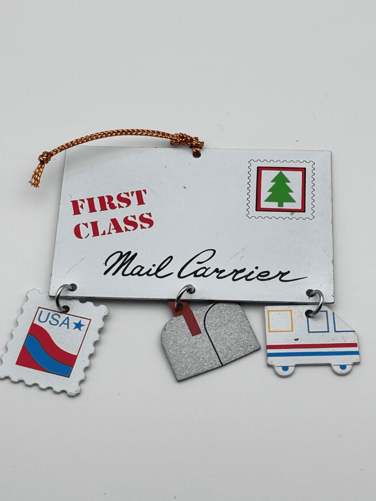Vintage Avon First Class Mail Letter Postal Service Christmas Ornament lot of 2! - Thumbnail 2