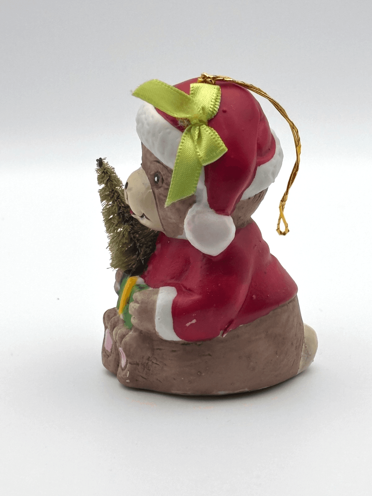 Vintage Giftco Holly Bells 1986 Bear Ornament with Box - Thumbnail 6