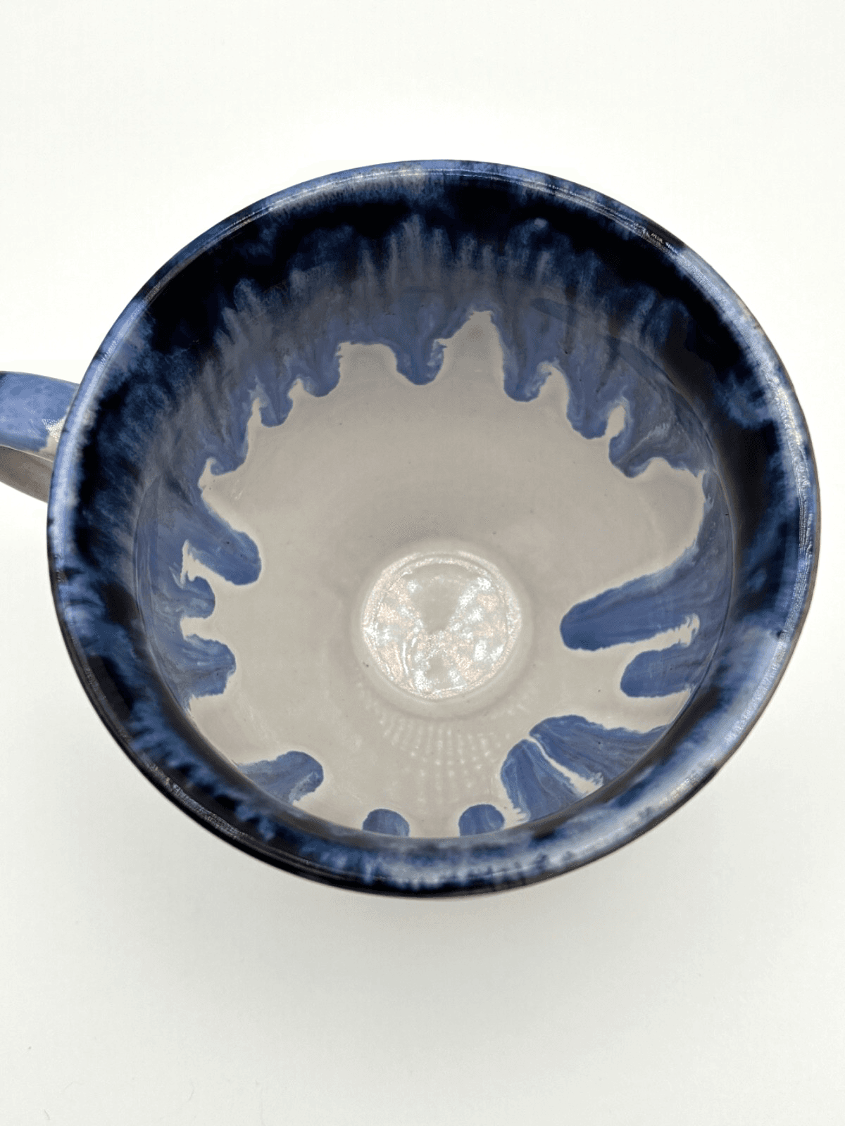 Pier 1 Studio Blue Drip Glaze Stoneware Mug Artisan Pottery Coffee Cup - Thumbnail 4