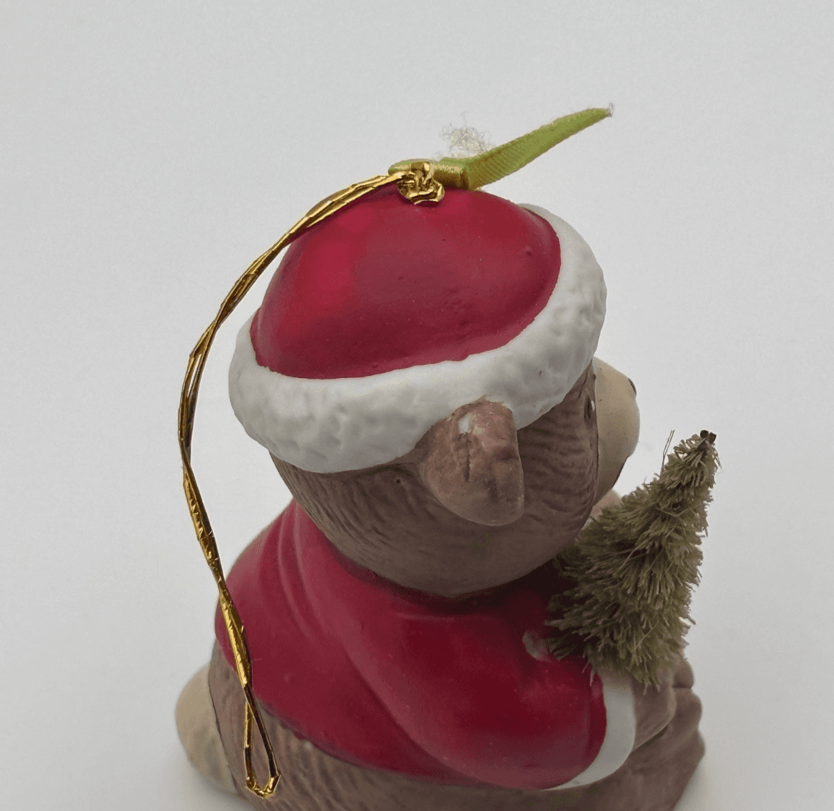 Vintage Giftco Holly Bells 1986 Bear Ornament with Box - Thumbnail 4