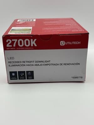 Utilitech LED 2700K Soft White 600 Lumens Recessed Retrofit Downlight | Fits 4” - Thumbnail 2
