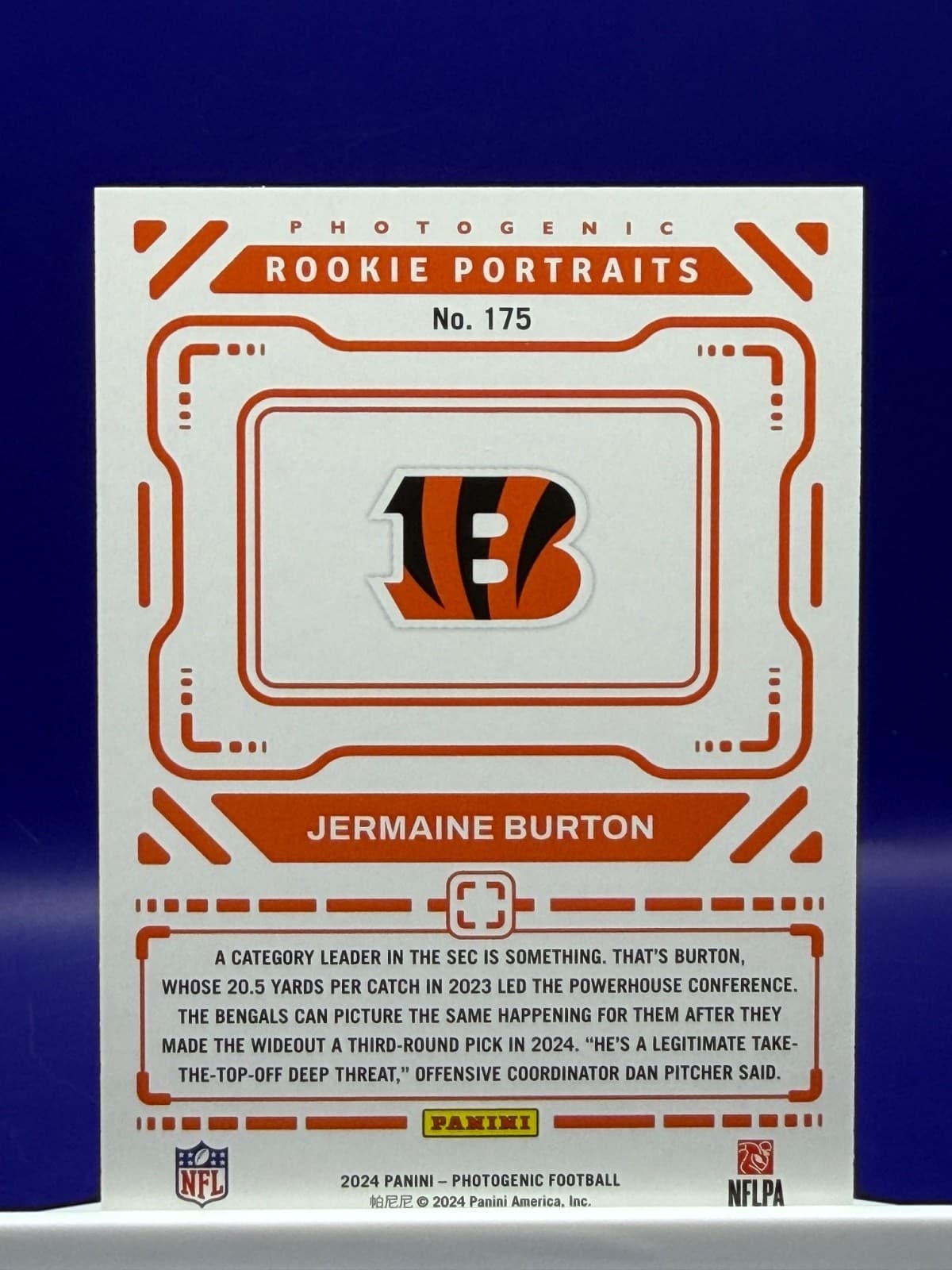 2024 Panini Photogenic - Rookie Portrait Jermaine Burton #175 (RC) - Thumbnail 2