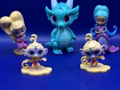 ✨ Shimmer & Shine Figure Lot – Nazboo Dragon Tala Monkey Nickelodeon 5 Pc - Thumbnail 2