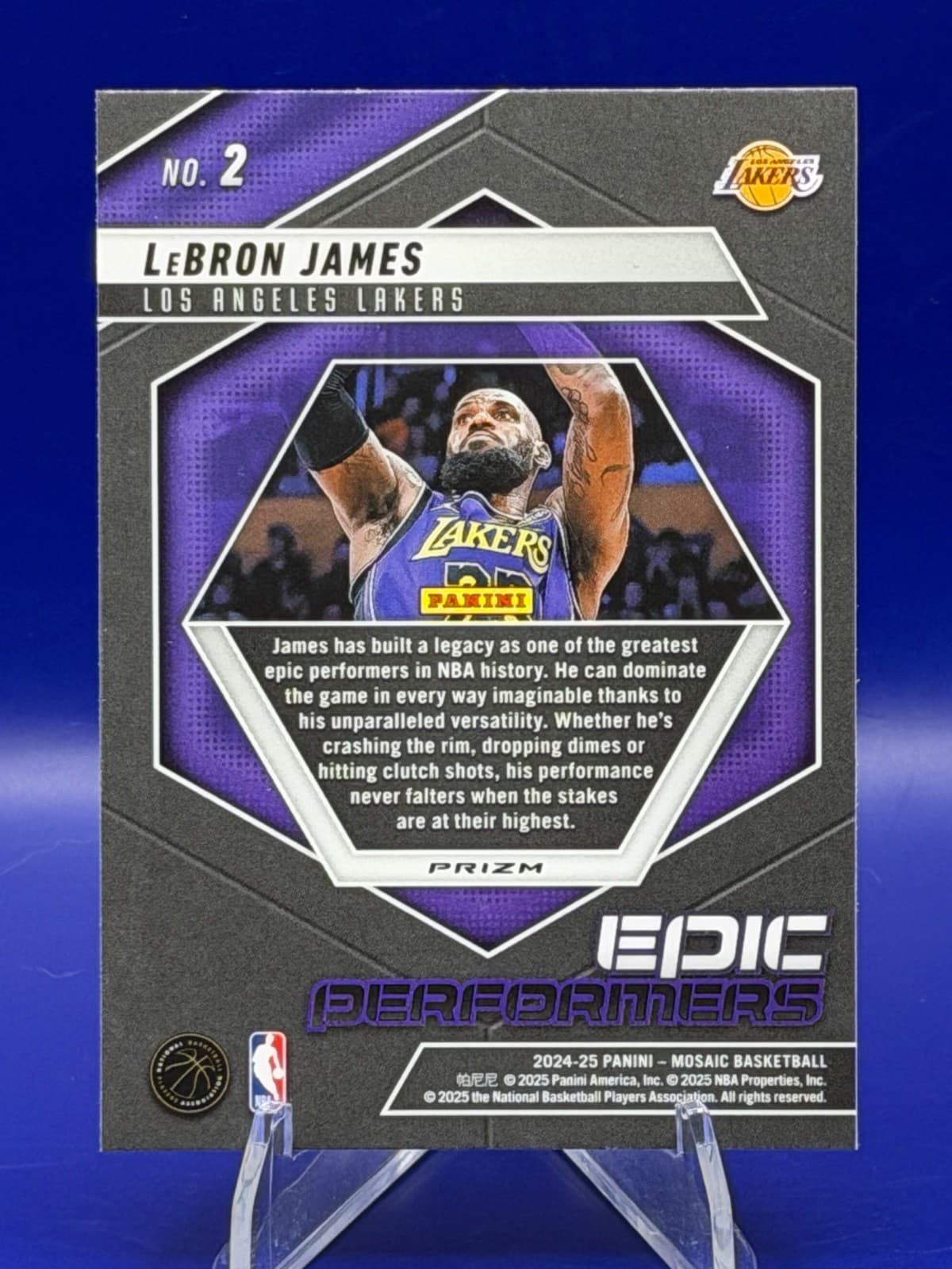 2024-25 Panini Mosaic LeBron James Epic Performers Green Mosaic Prizm #2 - Thumbnail 2