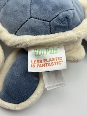 Eco Pals Blue White Turtle Plush Toy Nature Planet Sea Turtle 9" USED - Thumbnail 7