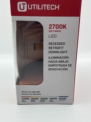 Utilitech LED 2700K Soft White 600 Lumens Recessed Retrofit Downlight | Fits 4” - Thumbnail 5