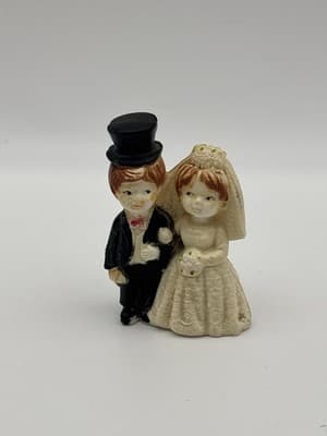 Vintage Wedding Gift Lot Bride Groom Glasses Photo Frame Cake Topper & Tags 4lot - Thumbnail 12