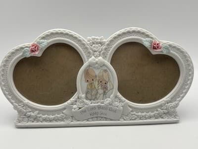 Vintage Wedding Gift Lot Bride Groom Glasses Photo Frame Cake Topper & Tags 4lot - Thumbnail 7