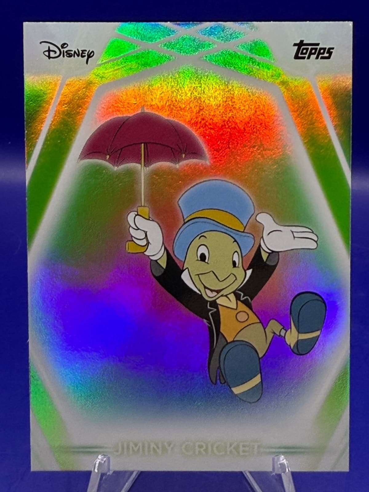 2026 Topps Disney Neon Jiminy Cricket #87 Rainbow Foilboard Pinocchio NM
