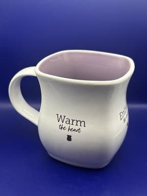 Scentsy Classic Curve Mug Warm Enliven Inspire White Purple Lavender Coffee 16oz - Thumbnail 2