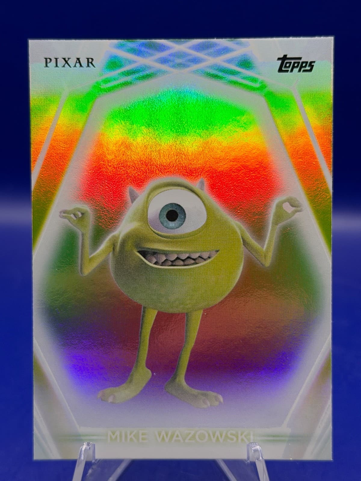 2026 Topps Disney Neon Mike Wazowski #119 Rainbow Foilboard Pixar NM
