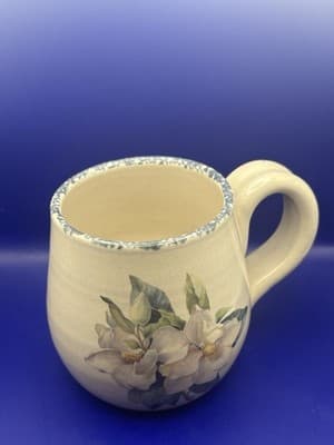 Home & Garden Party Mug Magnolia Floral Hand Made 2000 Vintage Mug Cup Ceramic - Thumbnail 2