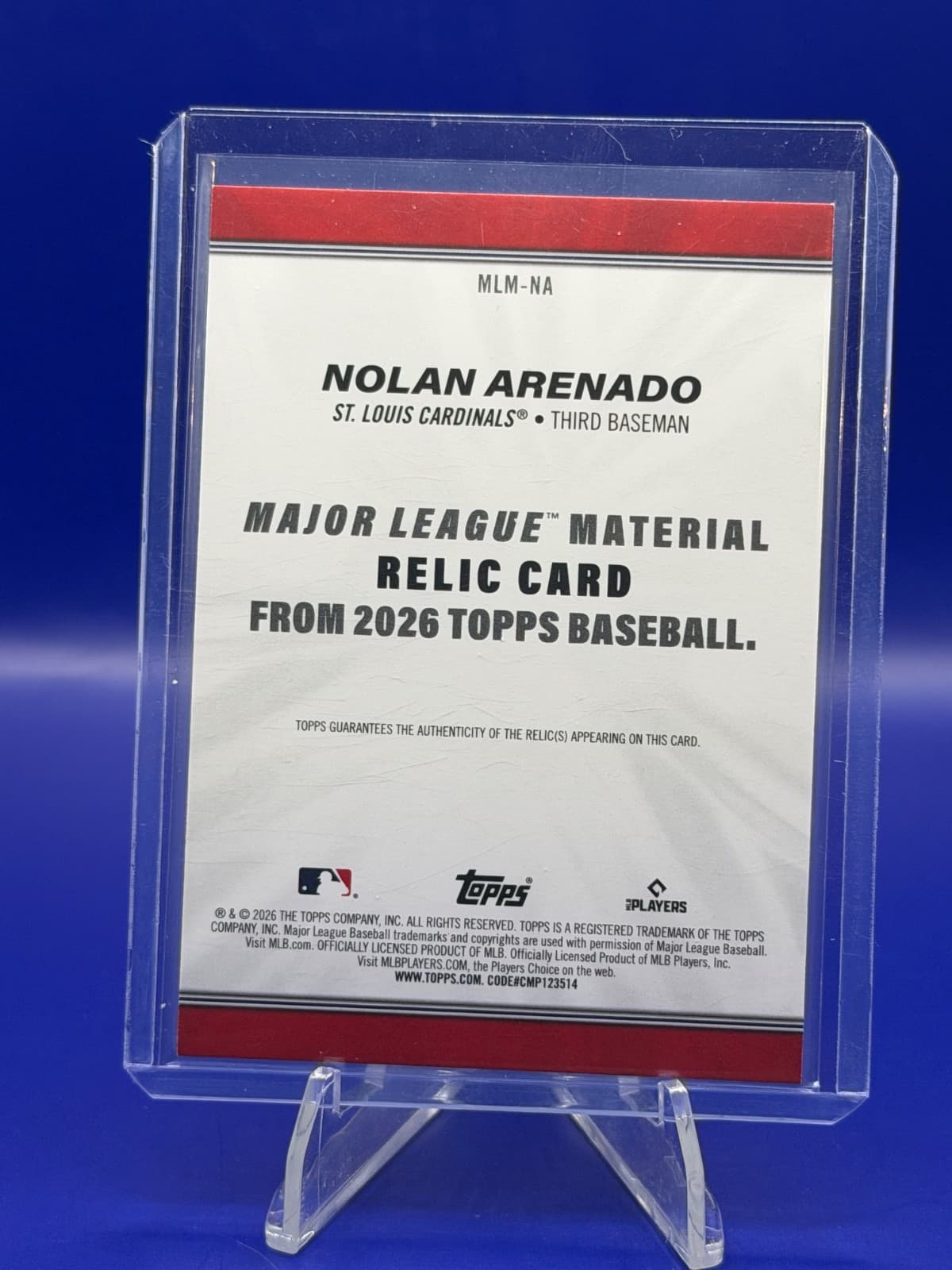 2026 Topps Major League Material Nolan Arenado Relic Cardinals #MLM-NA NM - Thumbnail 2