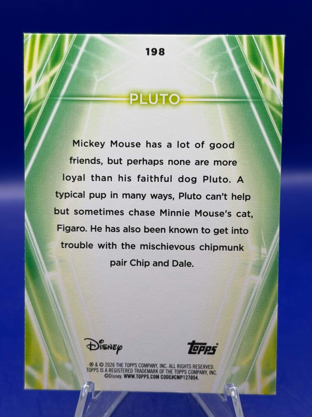 2026 Topps Disney Neon Pluto #198 Rainbow Foilboard Disney Icon NM - Thumbnail 6